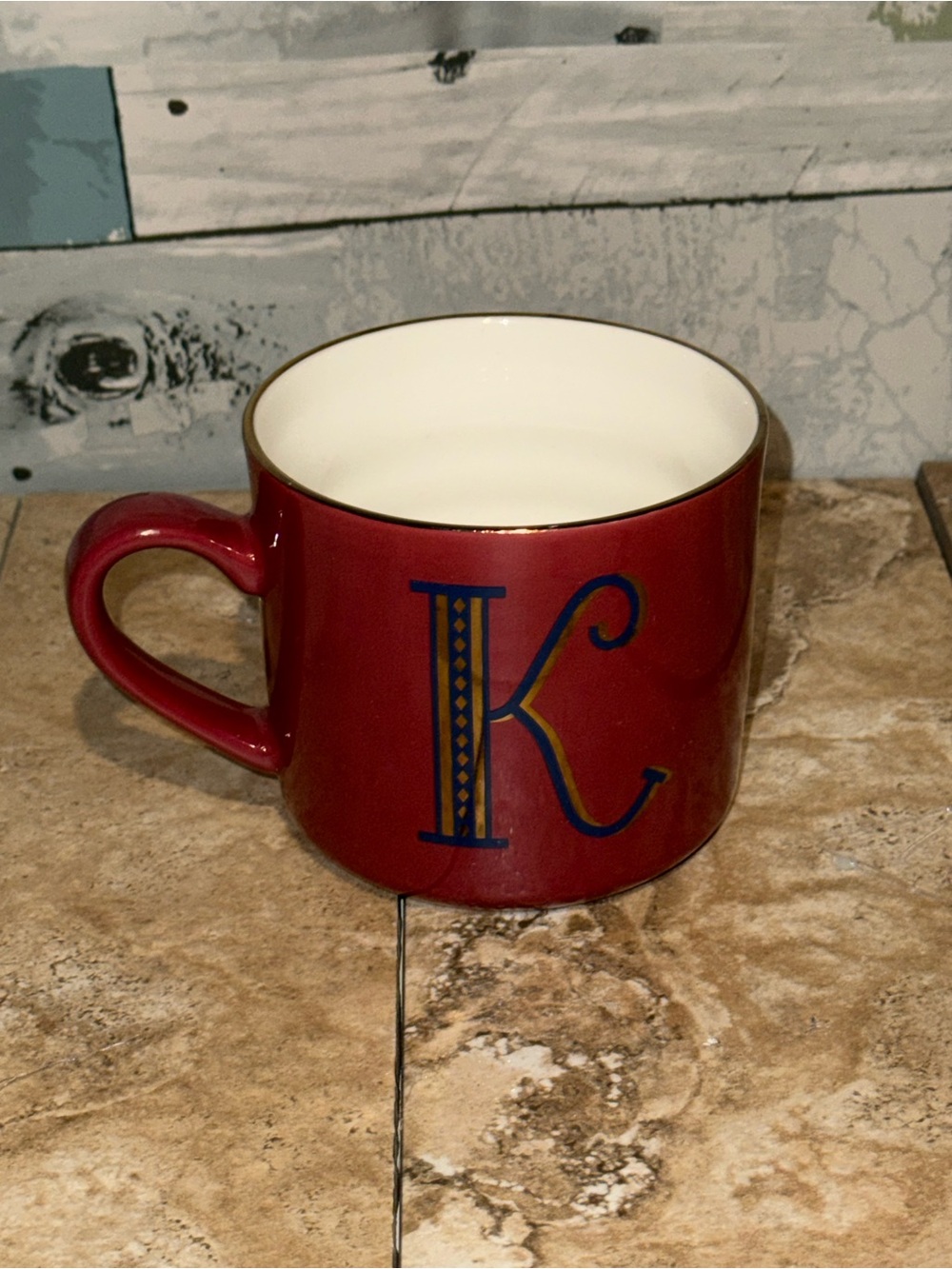 Opalhouse Stoneware Monogram Letter K Coffee Mug 15 fl oz Red DW/MW Safe
